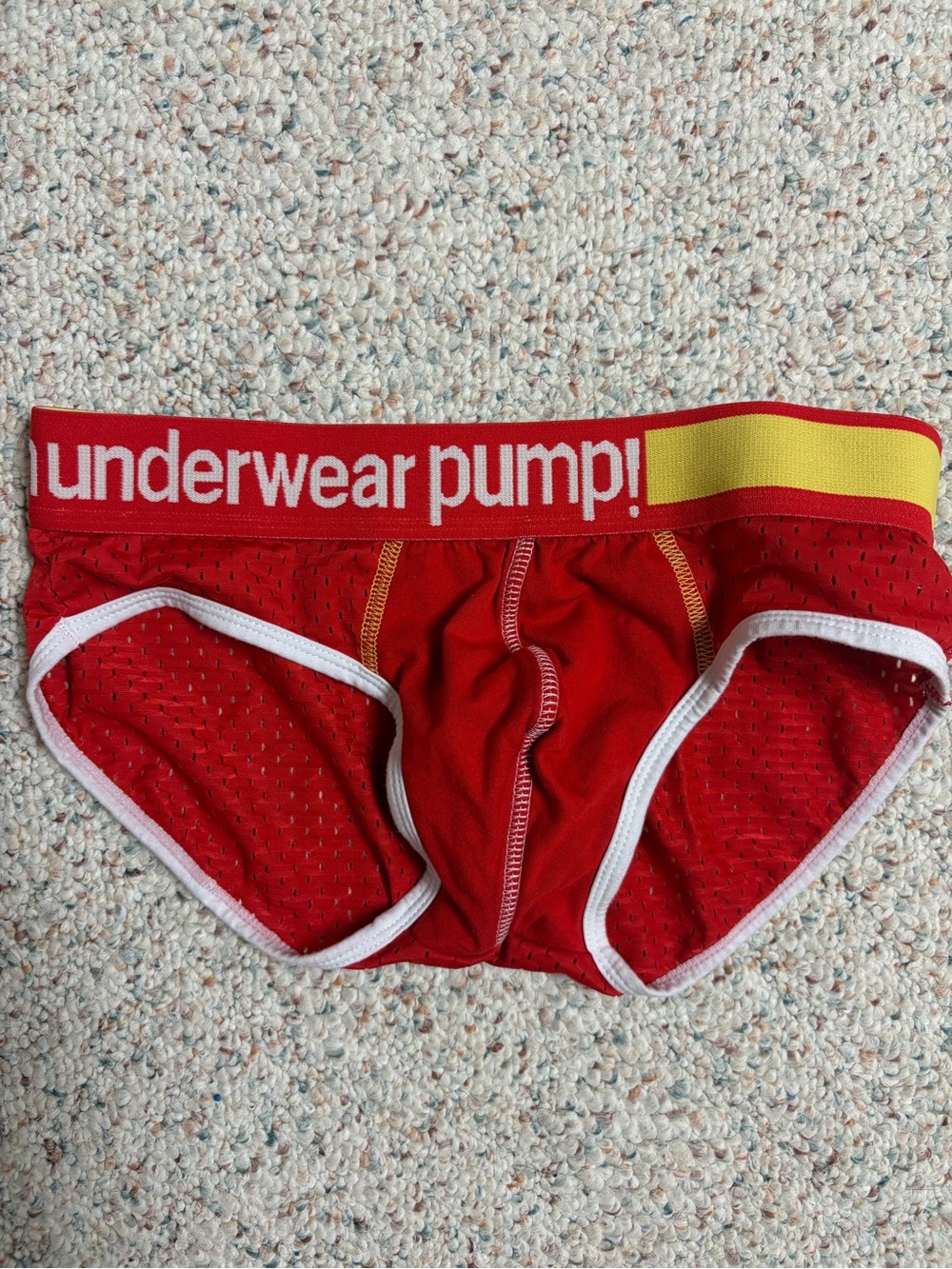 Pump! Red Men's Athletic Brief with Contrast Waistband